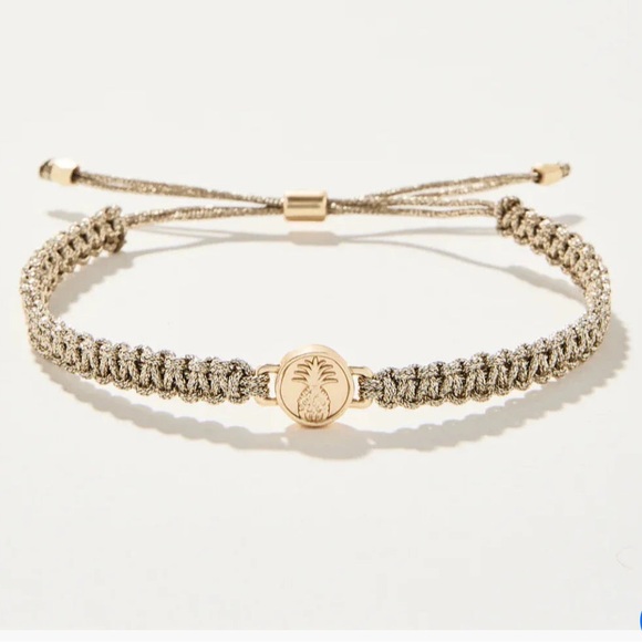 Spartina Pineapple Metallic Gold Friendship Bracelet - Picture 1 of 9